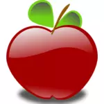 Vektorikuva kiiltävästä punaisesta omenasta