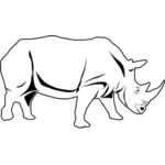 Vector línea arte de la imagen de un rinoceronte