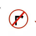 Virage à droite interdite signe