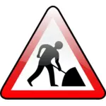 चमकदार सड़क संकेत चेतावनी निर्माण के वेक्टर क्लिप आर्ट