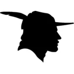 Robin Hood profil silhuett vektorbild