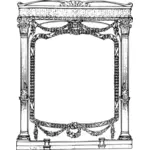 Romeinse Decoratief frame met leeuw hoofden vector illustraties
