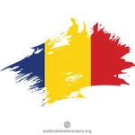 Contur pensulă cu steag românesc