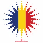 Roemeense vlag halftoon sticker