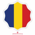 Etiqueta de etiqueta de la bandera rumana