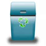 Eco blå recycle bin ikonen vektor illustration
