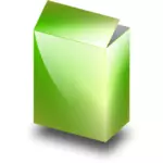Caixa de verde na imagem vetorial 3D
