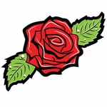 Rose Blume Farbe Silhouette