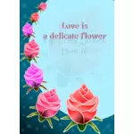 Postcard with rosebuds