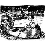 Girl rowing boat