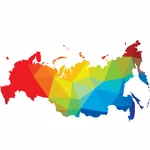 Colored map of Russia