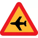 Low-flying aircraft road sign vector graphics