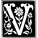 Grafika wektorowa ozdobne litery V