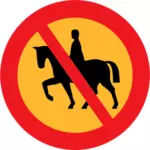 No ridden or accompanied horses road sign vector image