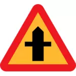 Vectorafbeeldingen van crossroad verkeer ondertekenen waarschuwing