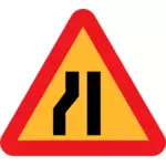 Дорога сужается на левый знак векторного рисования