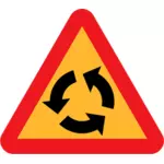 Disegno del segno rotatoria AVVERTENZA vettoriale