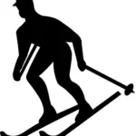 Silhouet vectorillustratie van skiër pictogram