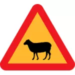 Avviso pecore strada segno grafica vettoriale