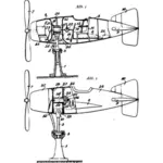 Vektorové ilustrace klasické letadlo na stojan