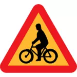 Vektorbild av cykel ryttare trafik skylt varning