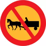 Žádný kůň a vozíky vektorové dopravní značka