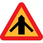 Traffico fusione da destra e sinistra segno vettoriale
