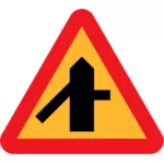Intersection side traffic junction vector sign