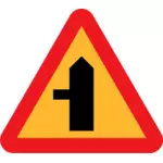 Korsningen sida vägen junction vector tecken