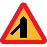 Verkehr Zusammenführen von linken Vektor-Zeichen