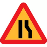 Drumul se îngustează pe dreapta semn vectoriale