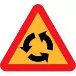 Kruhový objezd dopravní značka vektorový obrázek
