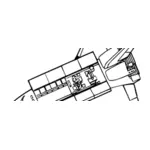 Pesawat ulang-alik mesin vektor ilustrasi