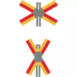 Railway crossing road sign vector