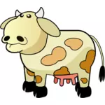 Cartoon koe met bruine vlekken vectorillustratie
