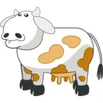 भूरे रंग के धब्बे के साथ ग्रे कार्टून गाय के ड्राइंग वेक्टर