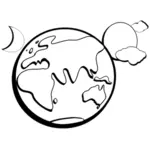 Aussie earth outline vector drawing