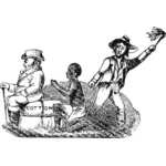 Ilustracja wektorowa niewolnika pracownika