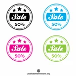 Sale stickers vector clip art
