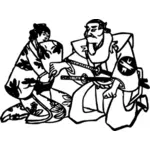 סמוראי ואישה וקטור אוסף