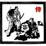 Luptătorii Samurai vectoriale imagine
