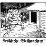 Santa gelen bir Alman ev vektör çizim