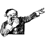 Santa Claus shouts and points vector clip art