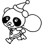 Santa Panda Coloriage image vectorielle livre