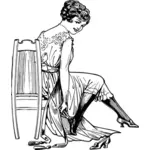 אישה שובבה יושב