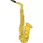 Ilustración de vector de saxofón de oro