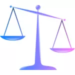 Vektoripiirros oikeuden sinisistä ja violetista asteikosta