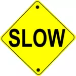 Slow road sign vector image