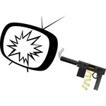 Pistola y TV roto