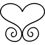 Scrollwork heart vector drawing